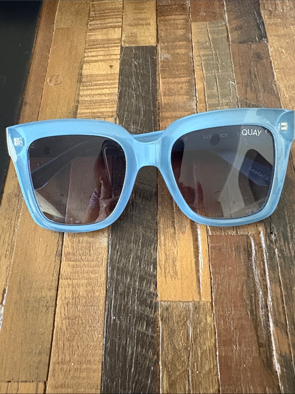 QUAY Oversized Square Sunglasses in Sky Blue 52m